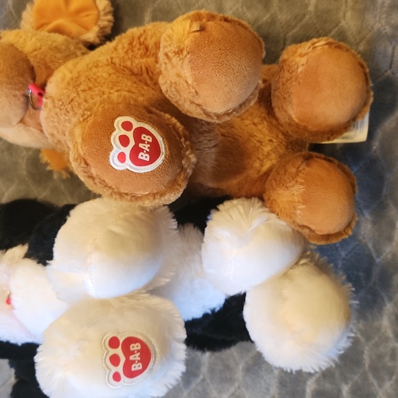 🍀Build-A-Bear Plush Dog Toy Duo - Black, White, and Brown - Picture 3 of 4